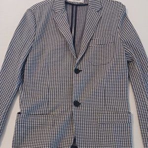 Valentino knit blazer jacket navy checkered size M Made in italy